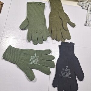 US GI Glove Inserts Size 3 4 Cold Weather for Shells 75% Wool 25% Nylon 4 pairs
